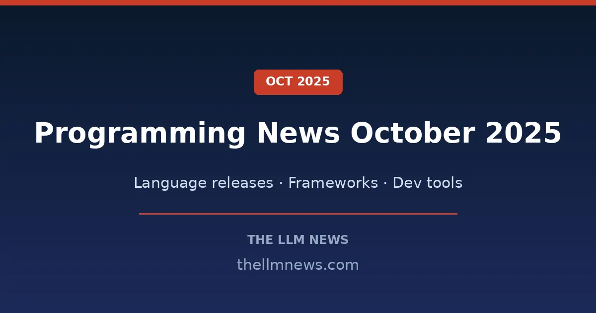 Programming news October 2025 - latest language and framework updates